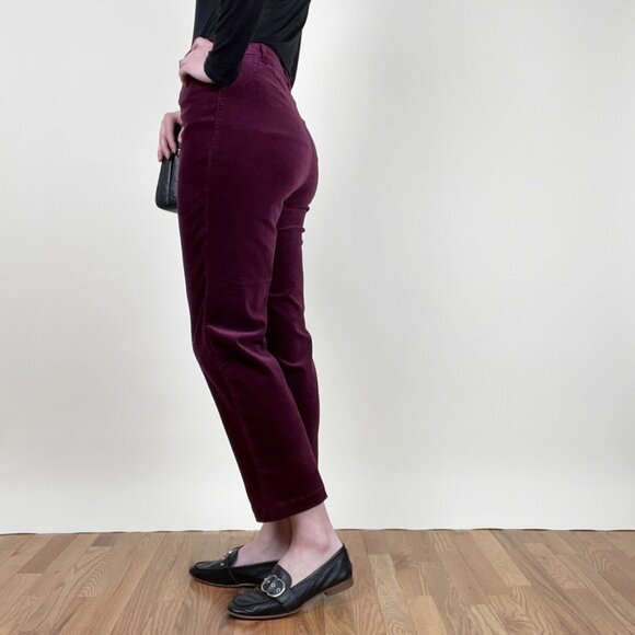 Vintage Velvet High Rise Waisted Straight Leg Trouser Pants Eclectic Whimsigoth - Picture 4 of 8